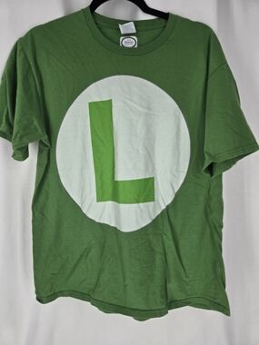 Nintendo Green Luigi 'L' Logo Short Sleeve Tee